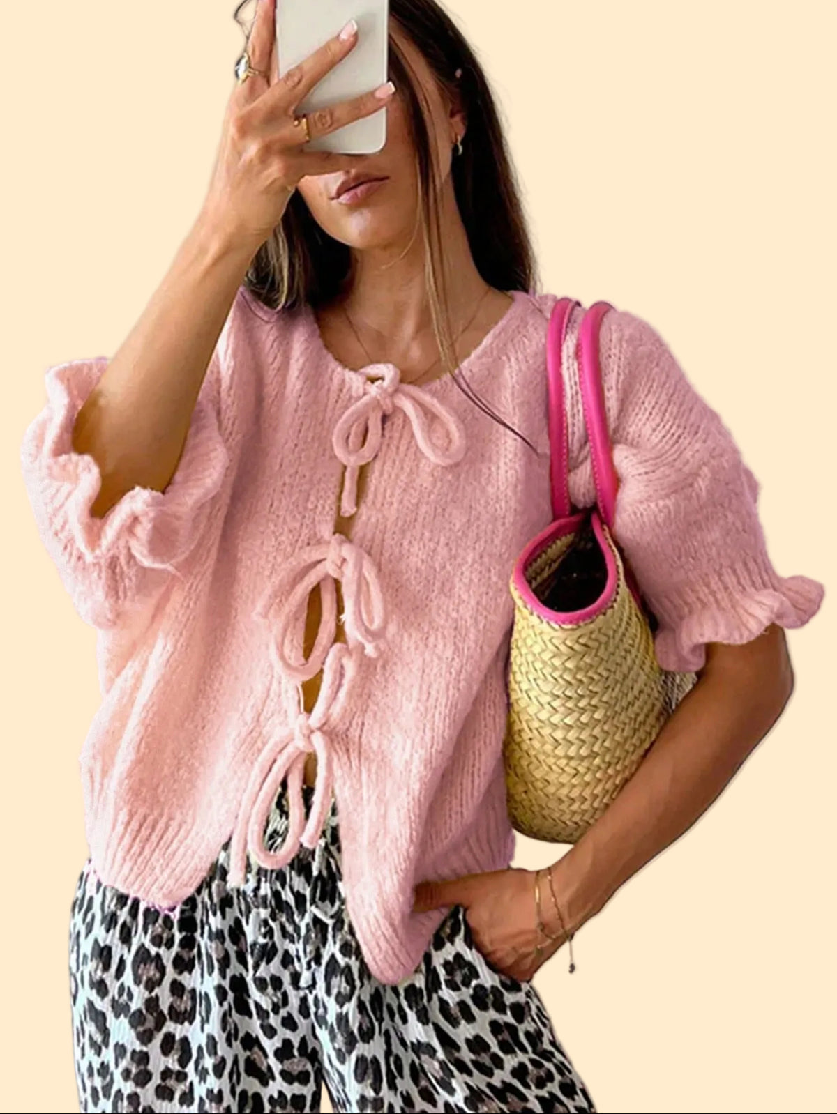 Knitted Bow-Tie Top