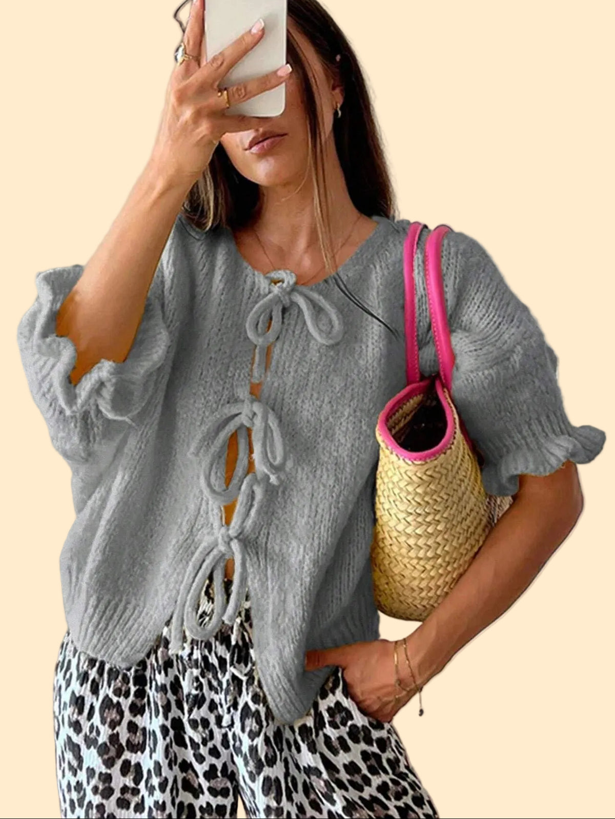 Knitted Bow-Tie Top