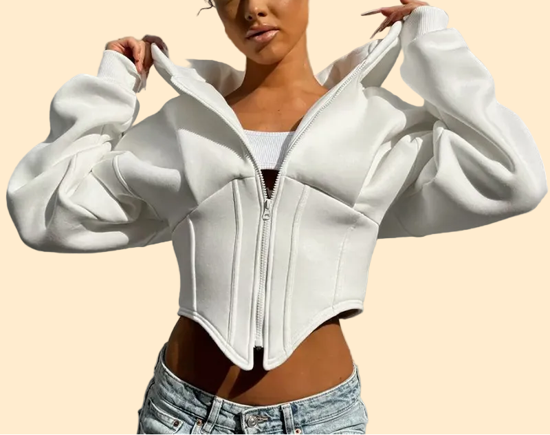 Trendy Cropped Corset Hoodie