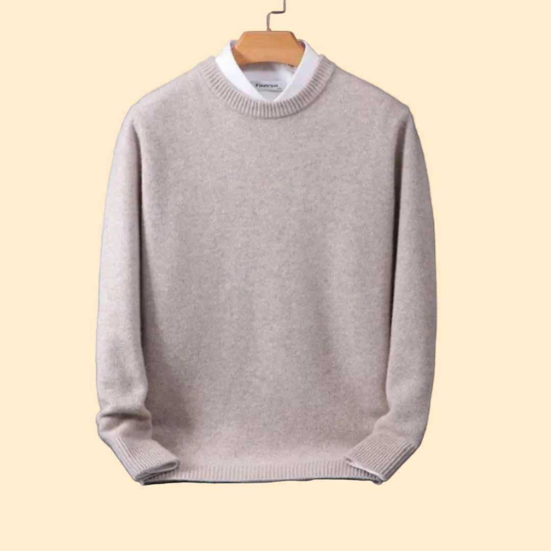 Heren knit sweater met tijdloze ronde hals