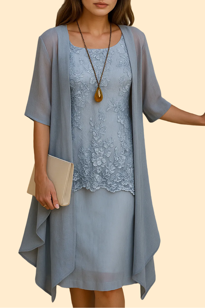 Chic Lace and Chiffon Layer Set