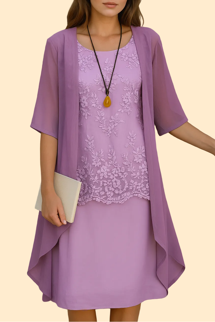 Chic Lace and Chiffon Layer Set