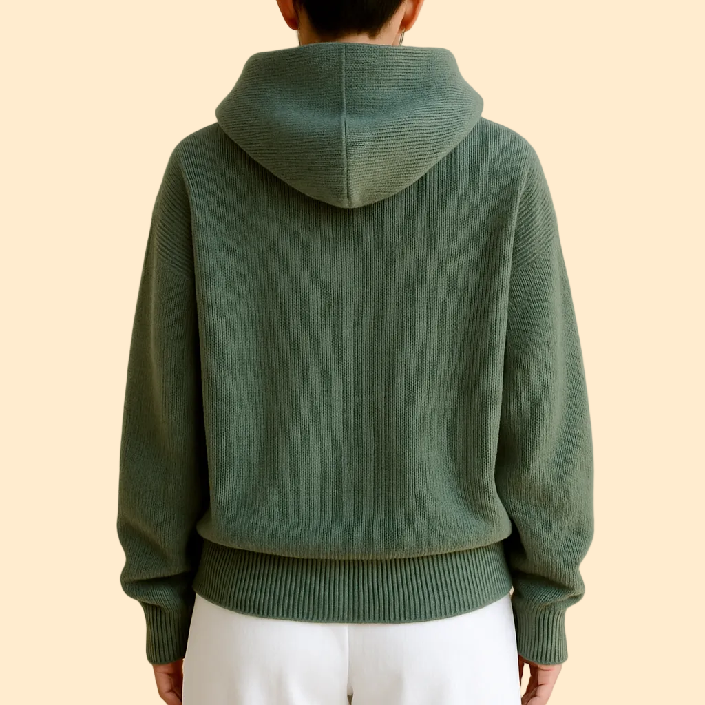 Knitted Oversized Hoodie with Hood