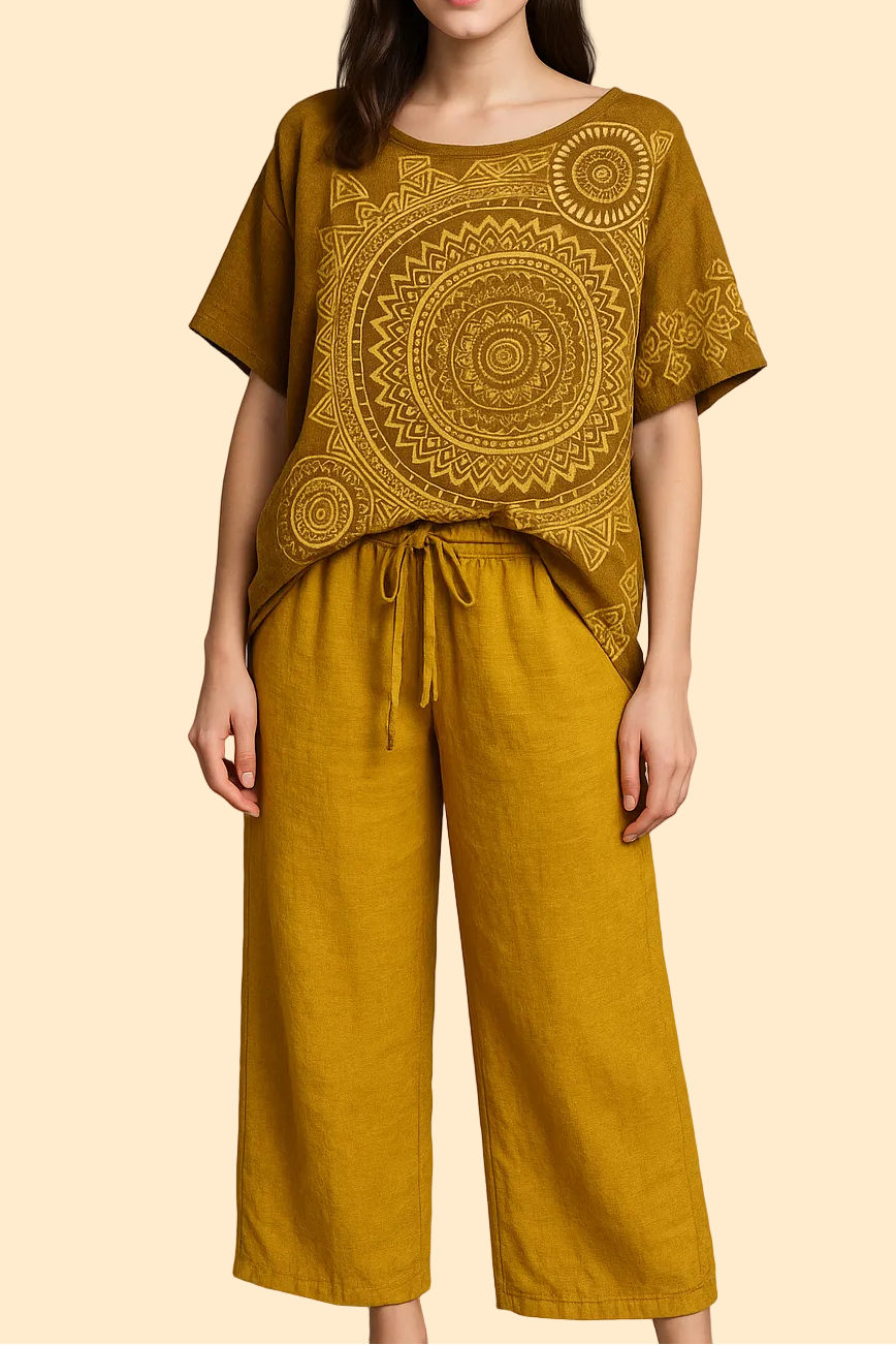 Boho Lounge Set with Mandala Print 