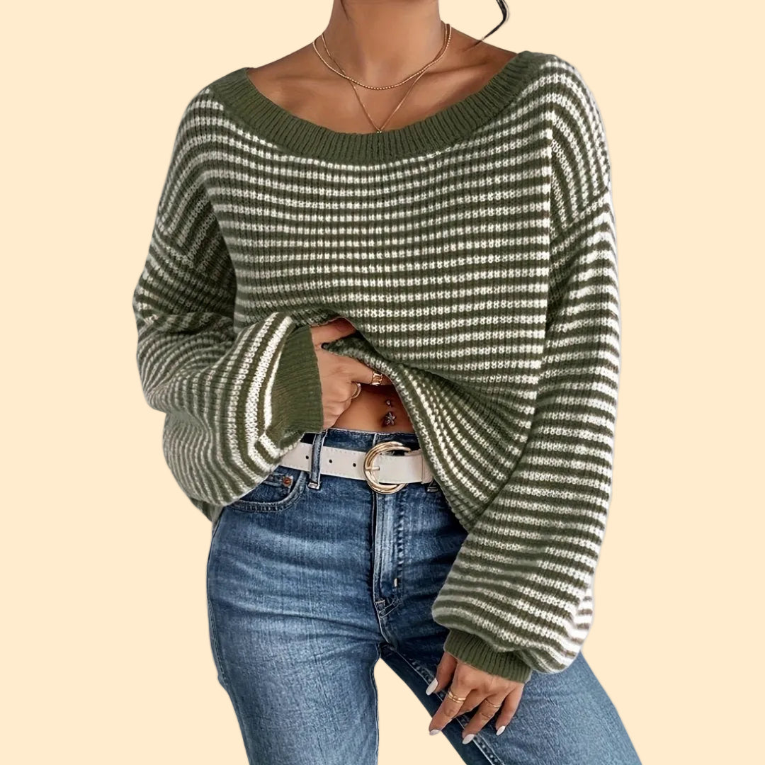 Oversized Dames Trui met Strepen