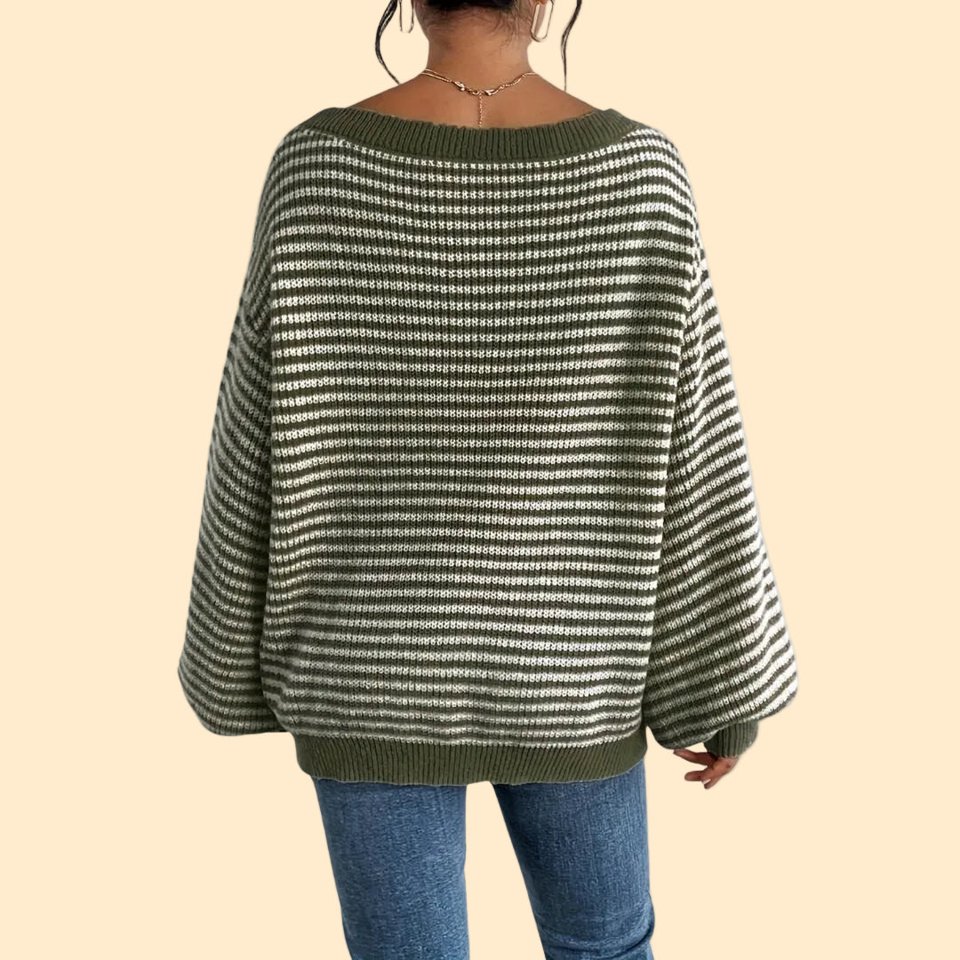 Oversized Dames Trui met Strepen