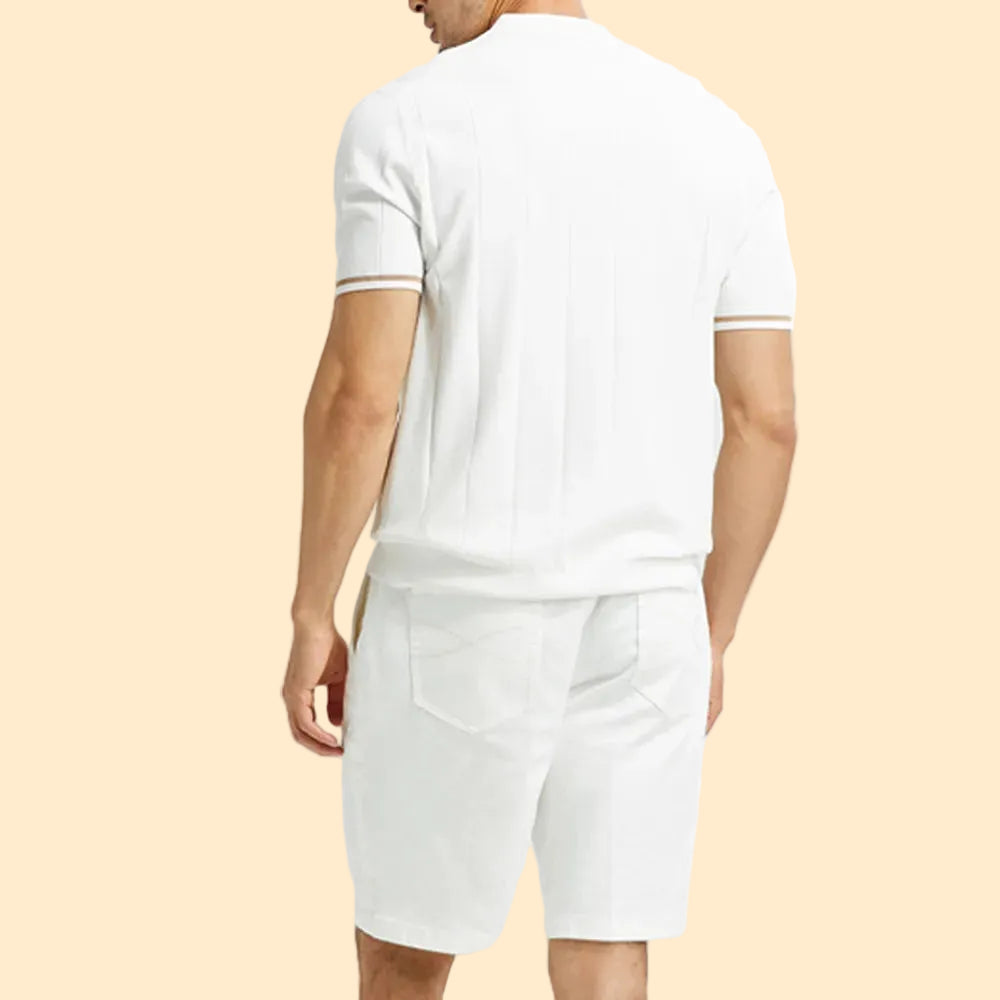 Classic Textured Striped Polo