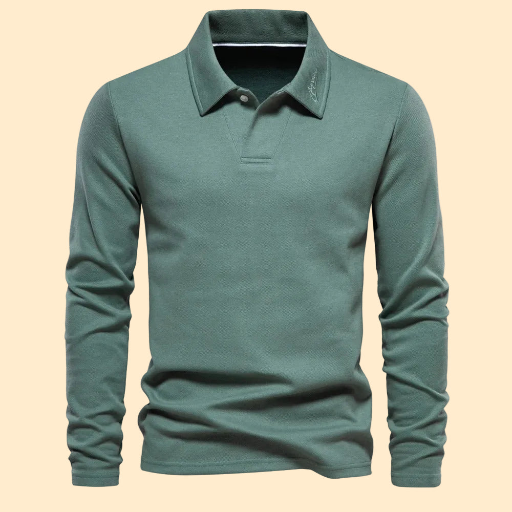 Luxe Heren Poloshirt met Lange Mouwen