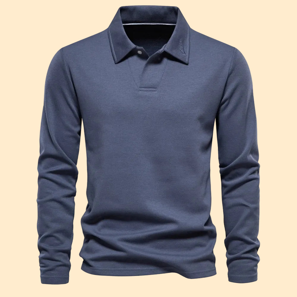 Luxe Heren Poloshirt met Lange Mouwen