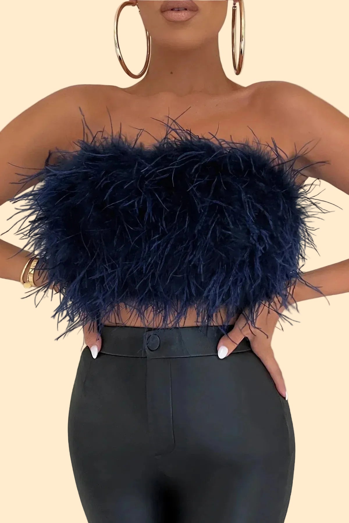 Feather Crop Top