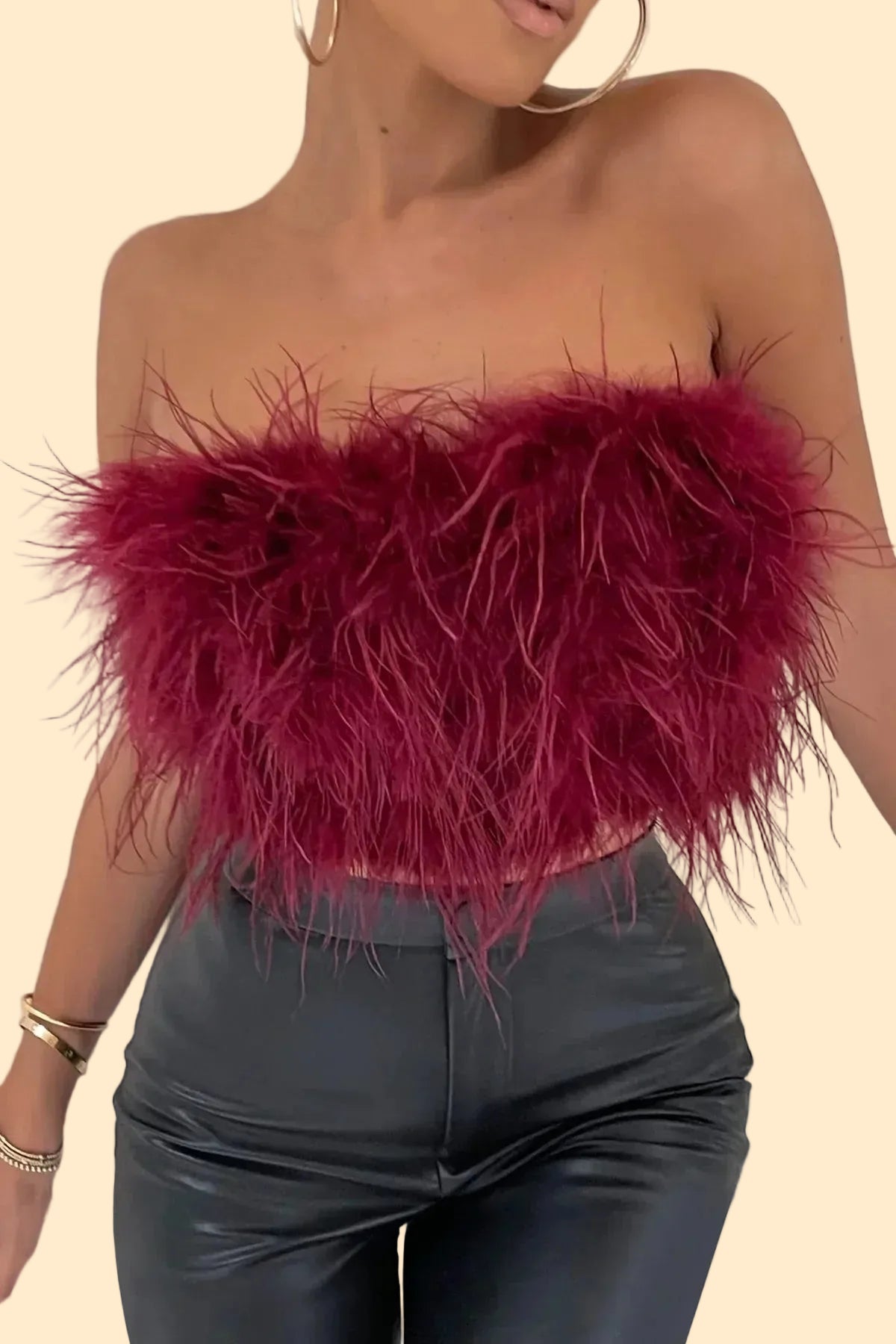 Feather Crop Top