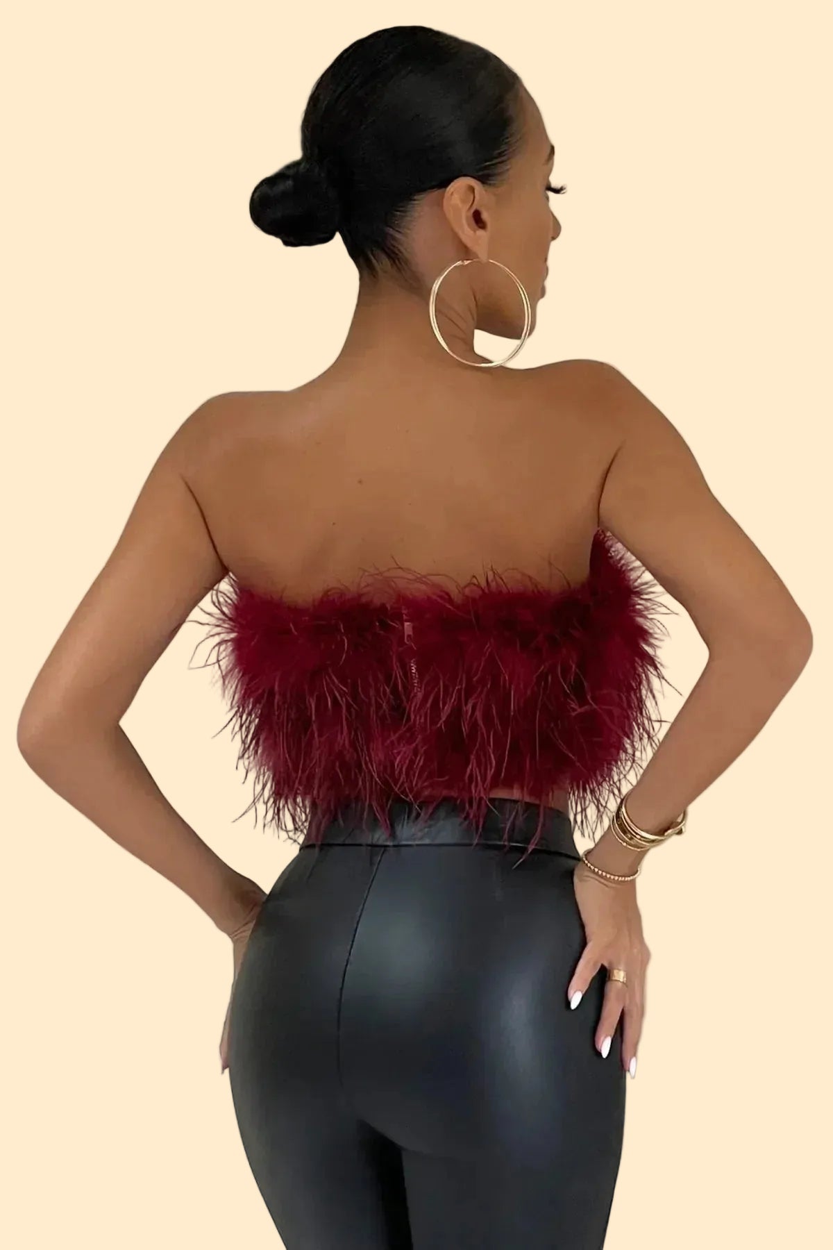 Feather Crop Top