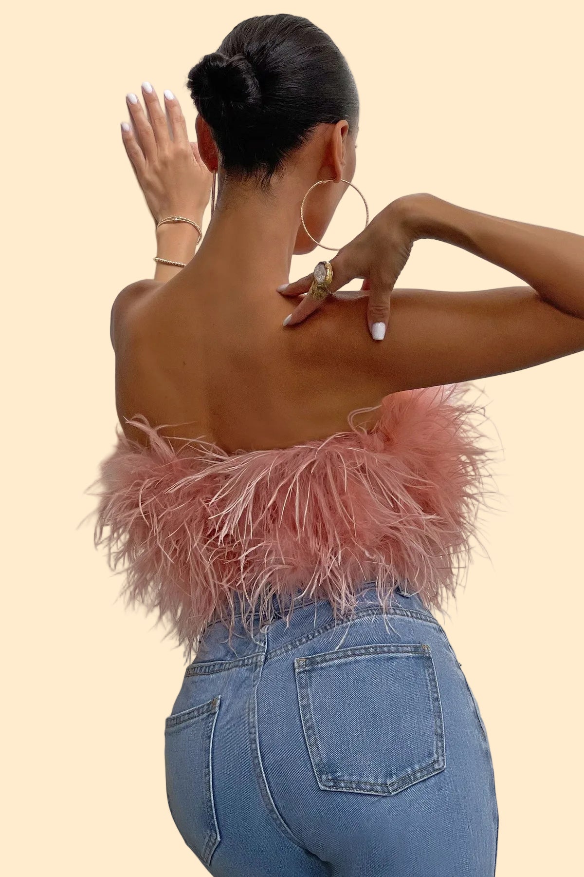Feather Crop Top
