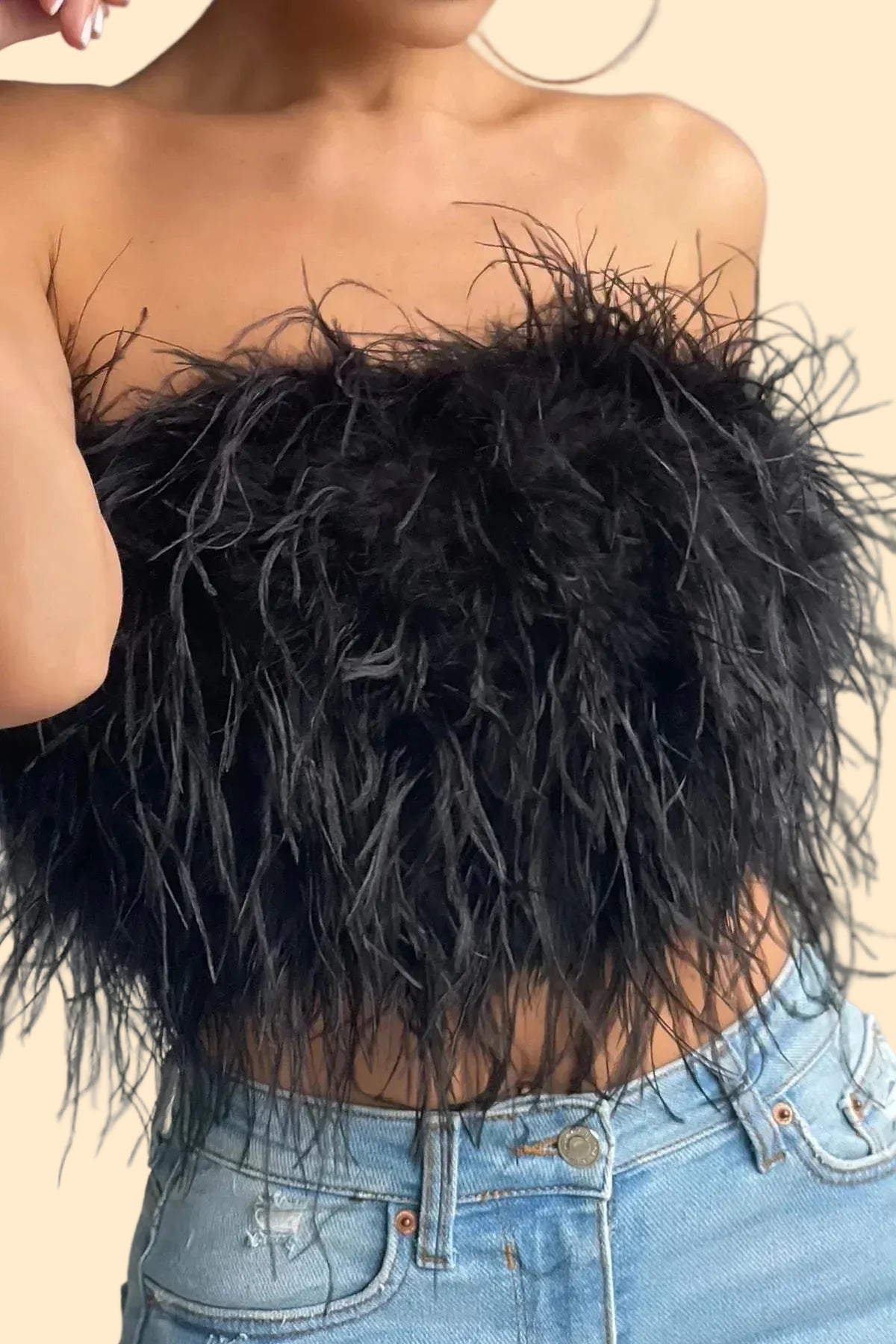 Feather Crop Top