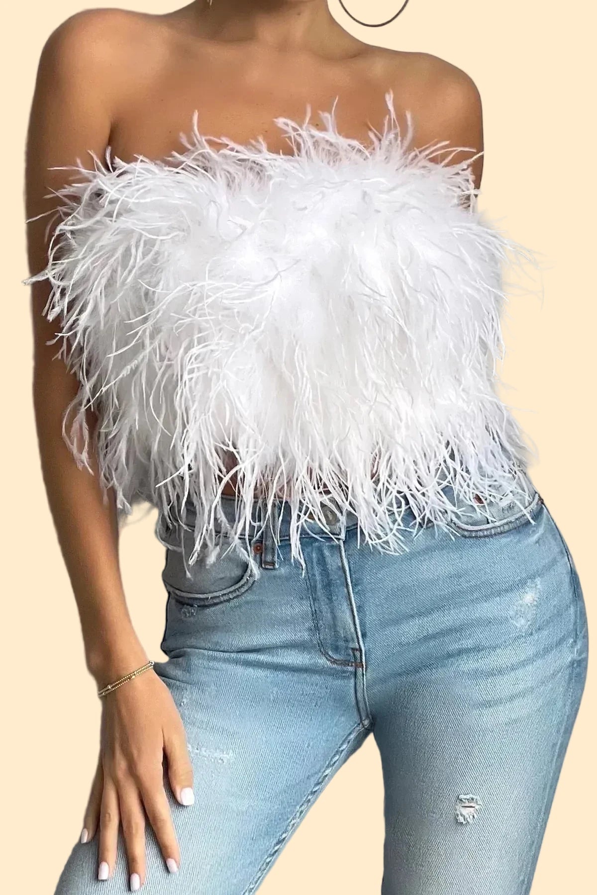 Feather Crop Top