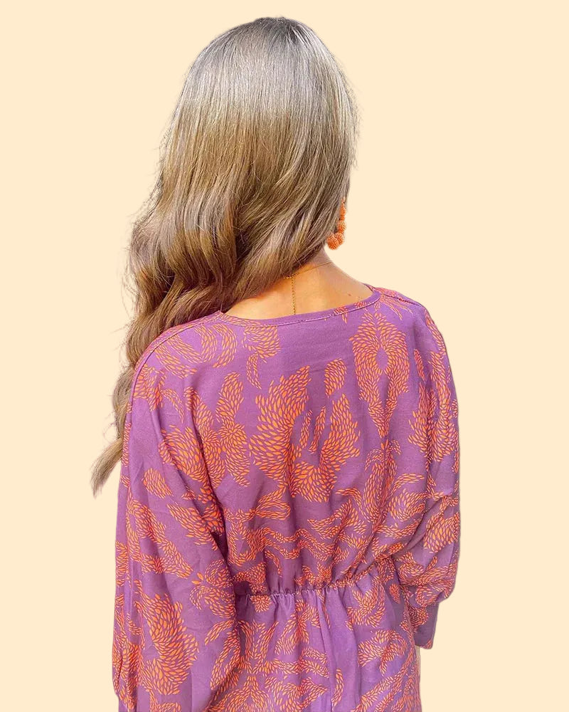 Elegante Dames Midi Jurk met Print