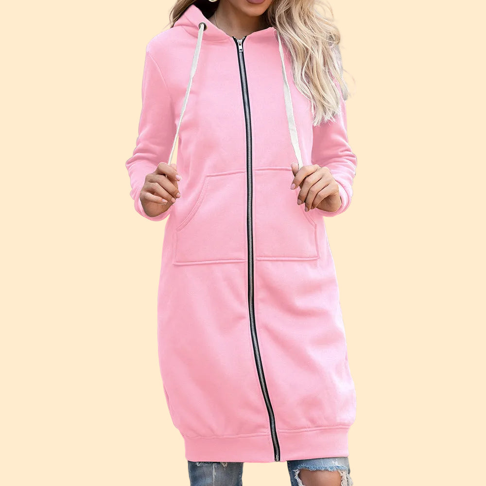 Oversized Women’s Hoodie Dress with Zipper