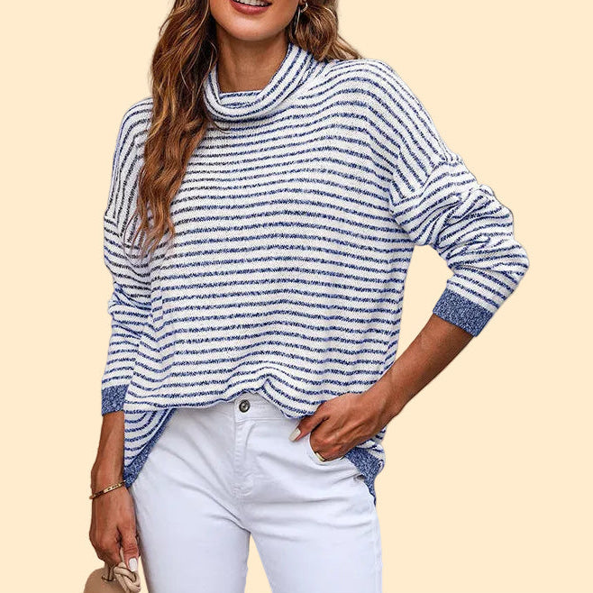 Knitted Wool-Blend Women’s Sweater with Turtleneck
