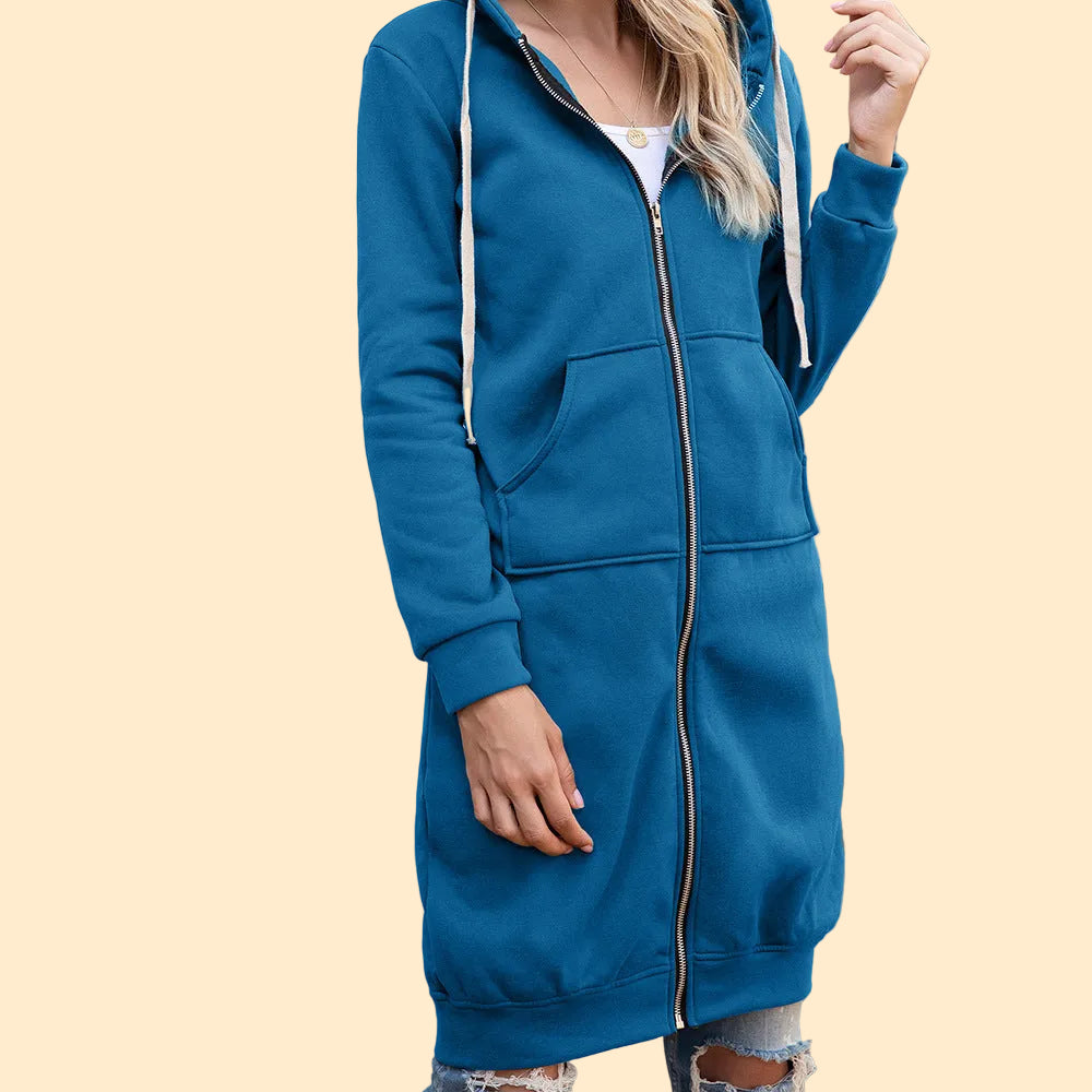 Oversized Women’s Hoodie Dress with Zipper