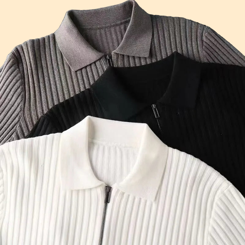 Classic Ribbed Zip Sweater