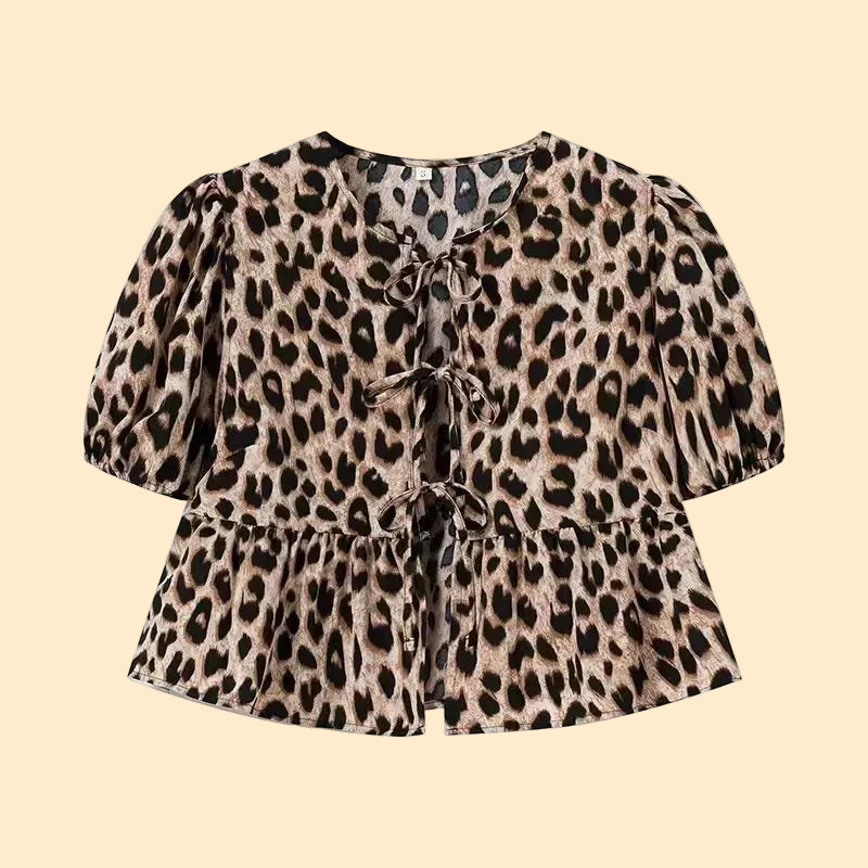 Pofmouwen Top met Strikdetail voor Dames