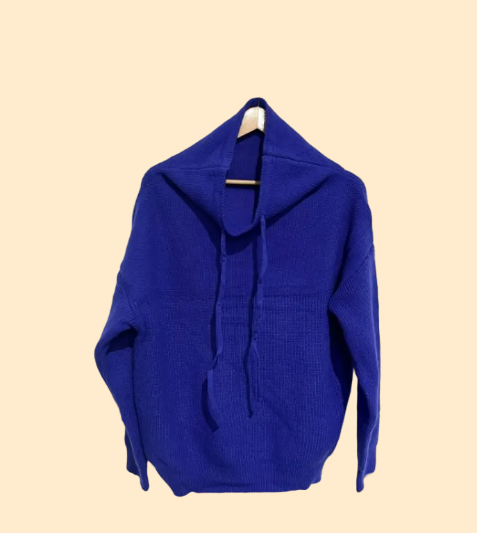 Knitted Oversized Hoodie with Hood