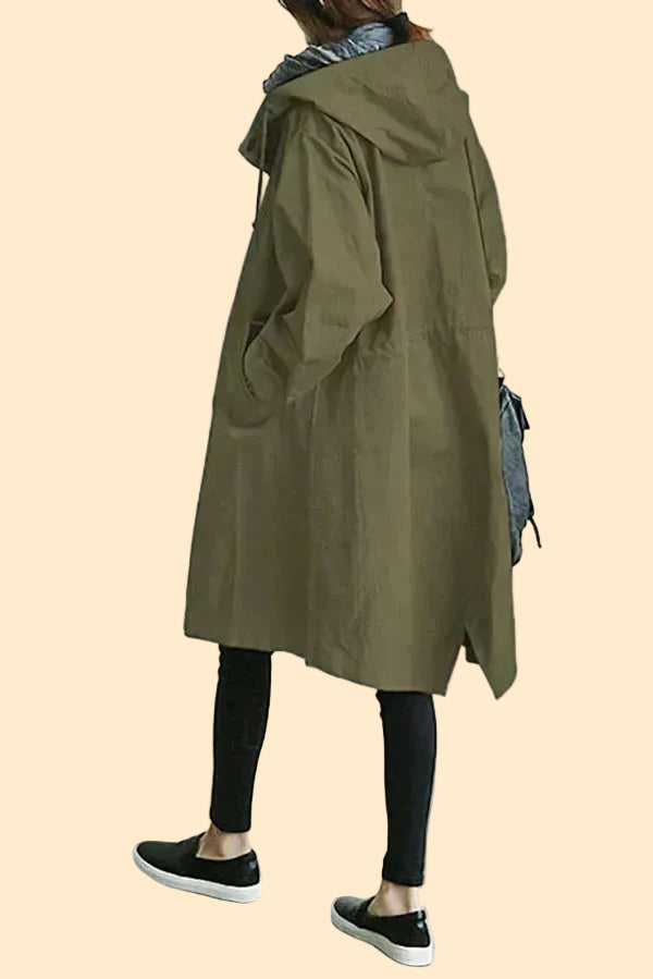 **Elegant Women's Waterproof Rain Jacket with Hood**