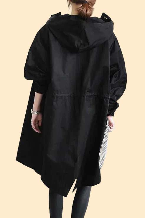 **Elegant Women's Waterproof Rain Jacket with Hood**