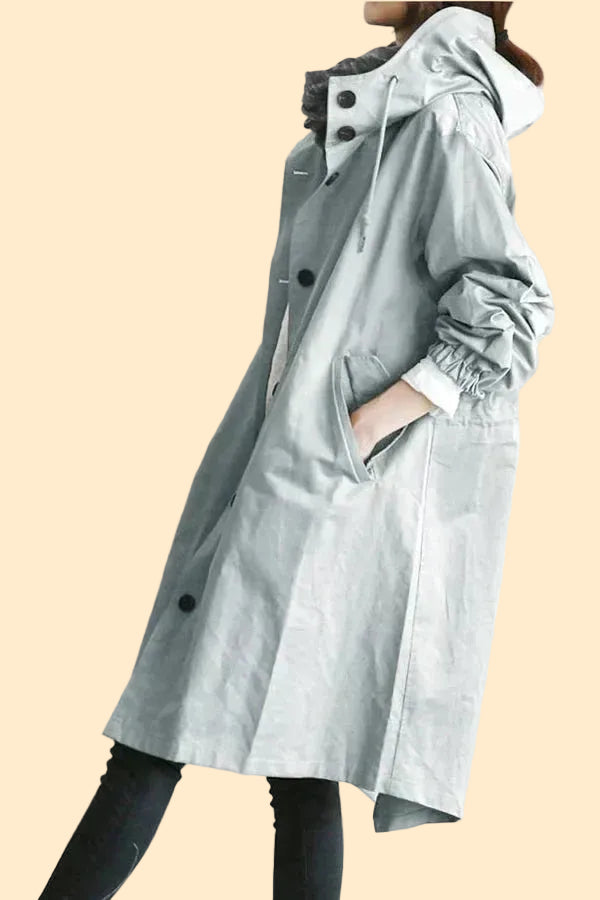 **Elegant Women's Waterproof Rain Jacket with Hood**