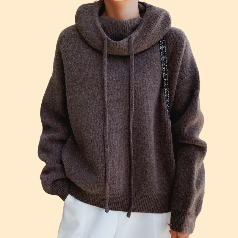 Knitted Oversized Hoodie with Hood