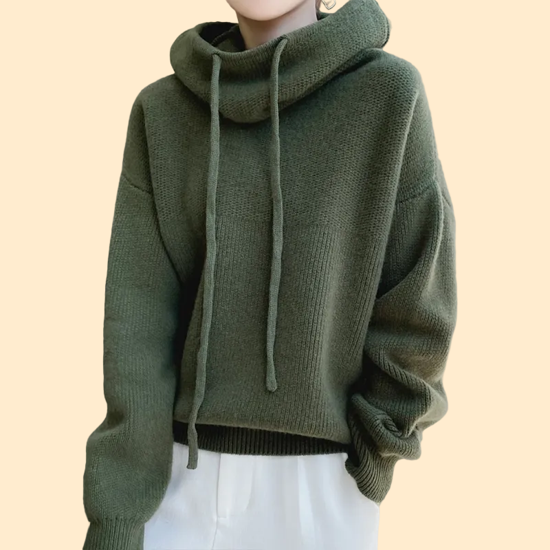 Knitted Oversized Hoodie with Hood