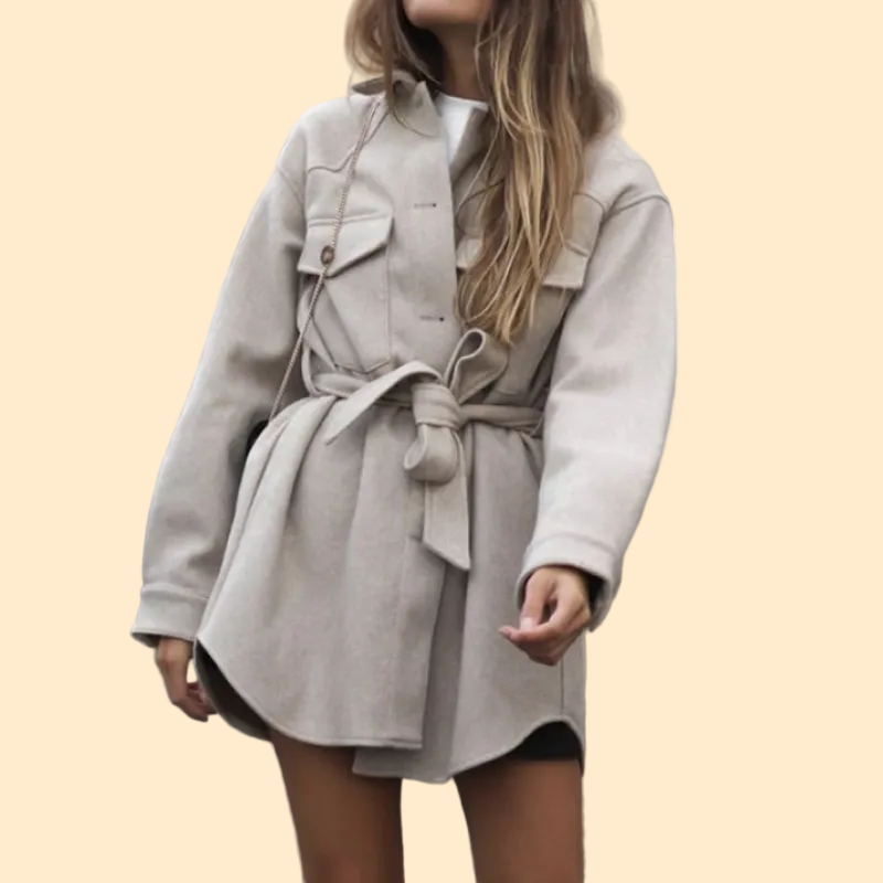 **Elegant Women's Warm Button-Up Coat**
