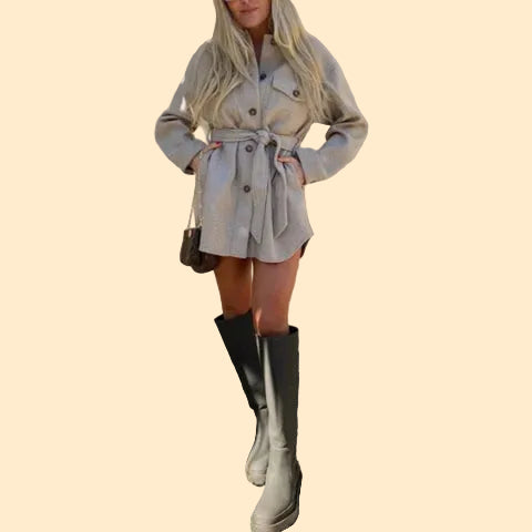 **Elegant Women's Warm Button-Up Coat**