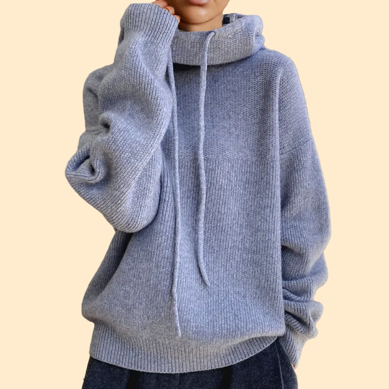 Knitted Oversized Hoodie with Hood