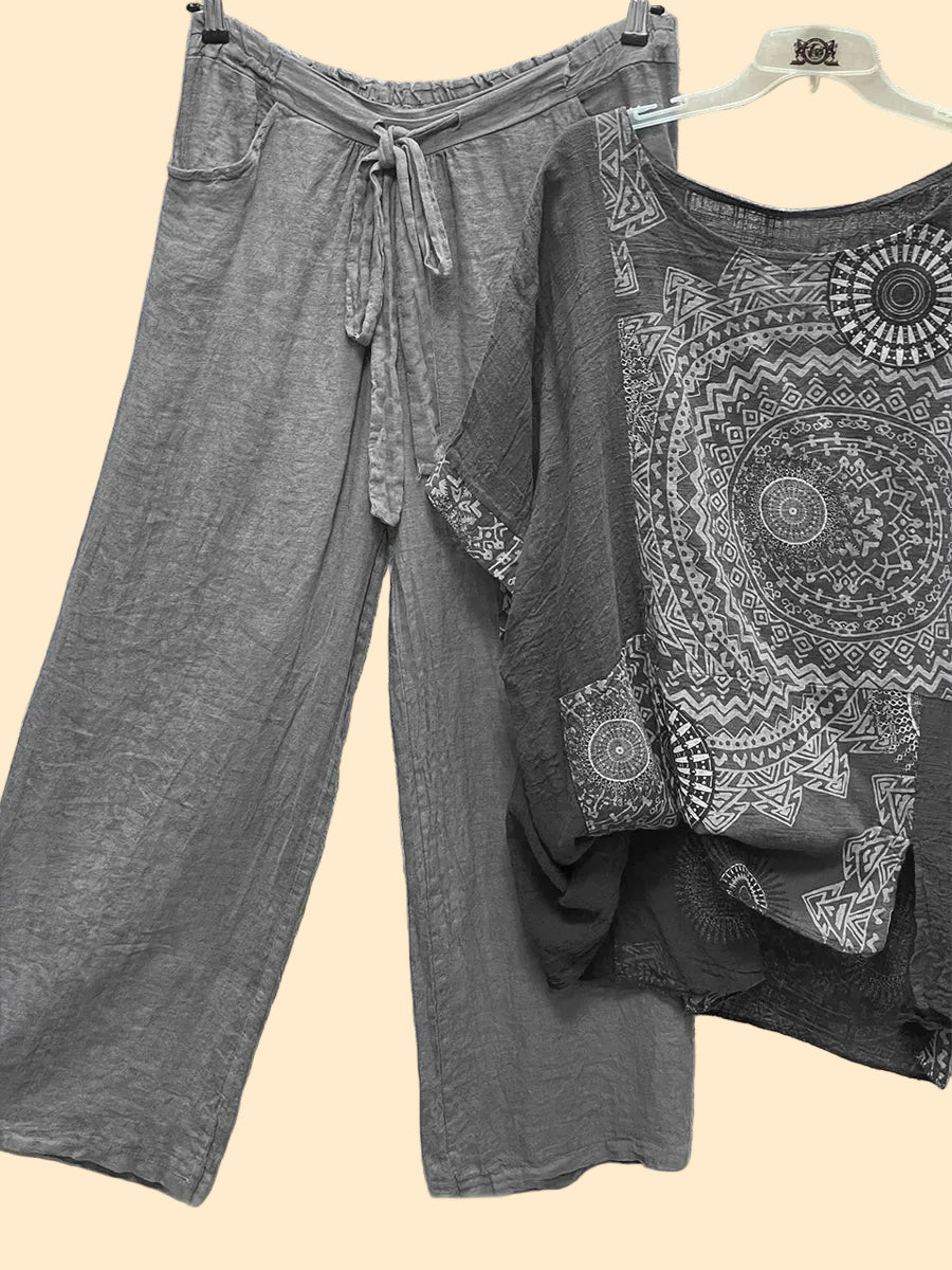 Boho Lounge Set with Mandala Print 