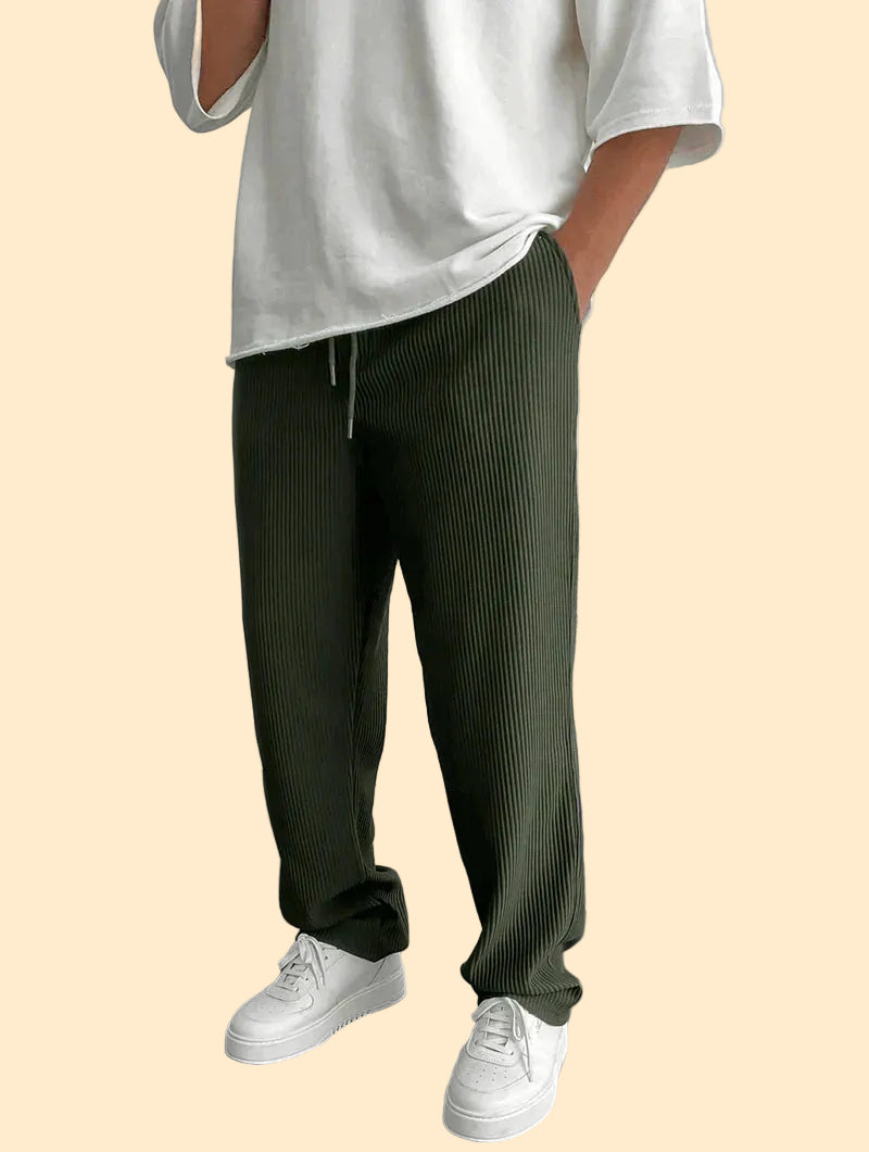 Heren Corduroy Broek - Relaxed fit met ribstructuur