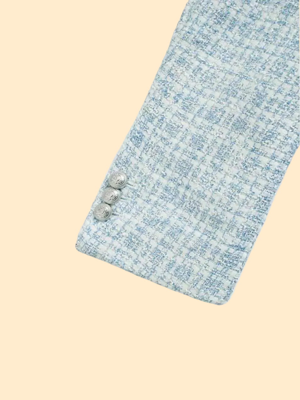 Klassieke Bouclé Blazer met Dubbele Rij Knopen