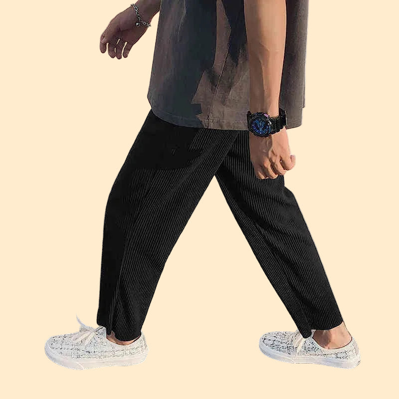 Ribbed Pleated Trousers