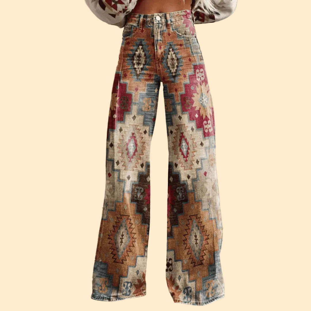 Boho Vintage Flared Jeans 